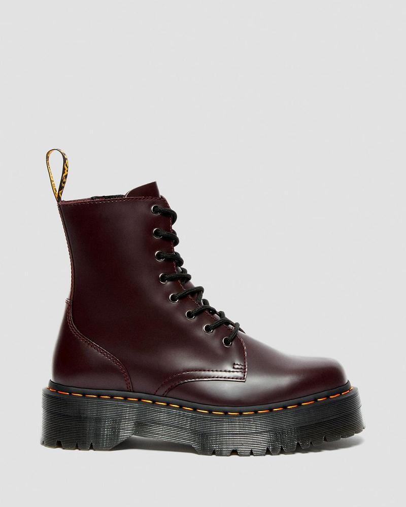 Botas Plataforma Dr Martens Jadon Smooth Cuero Mujer Vino | MX 535BEX